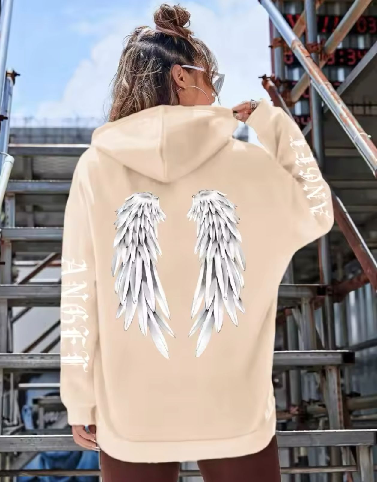 Fashion Women's Drawstring Pocket American Hooded Sweater Fashion Personalized Printing