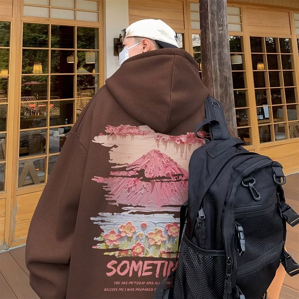 American Retro Hooded Sweater Men's Couple Coat