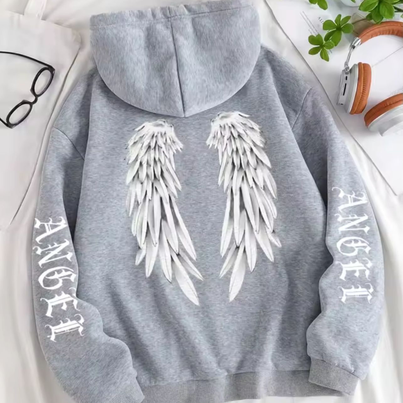 Fashion Women's Drawstring Pocket American Hooded Sweater Fashion Personalized Printing