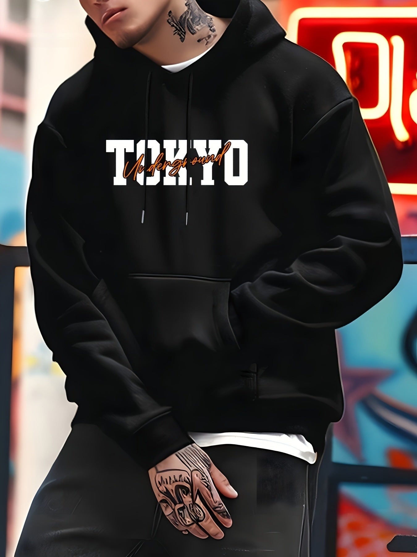 Men's Fashion Racing Graphics Fleece Sweater
