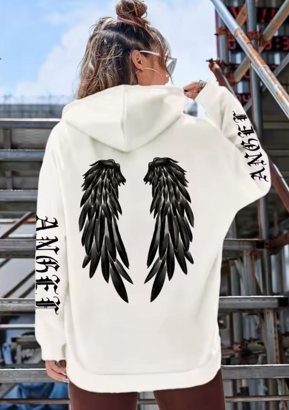 Fashion Women's Drawstring Pocket American Hooded Sweater Fashion Personalized Printing