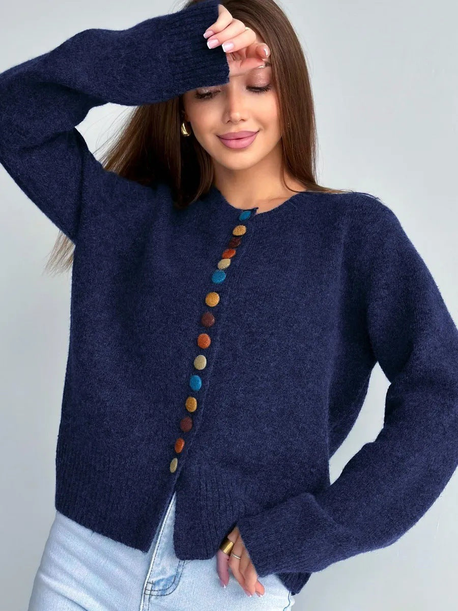 New Colorful-button Knitted Cardigan FallWinter 2025 New Arrival