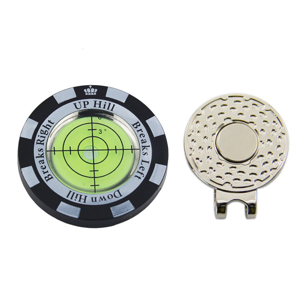 Golf Level Hat Clip Measurement With Position Mark Green Level