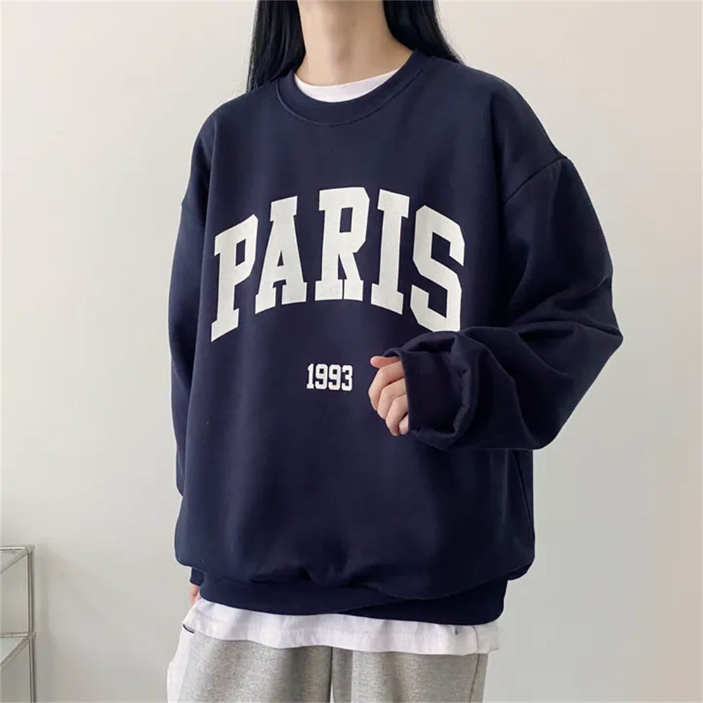 Shirt Fleece Printed Long-sleeved Letter Sweater