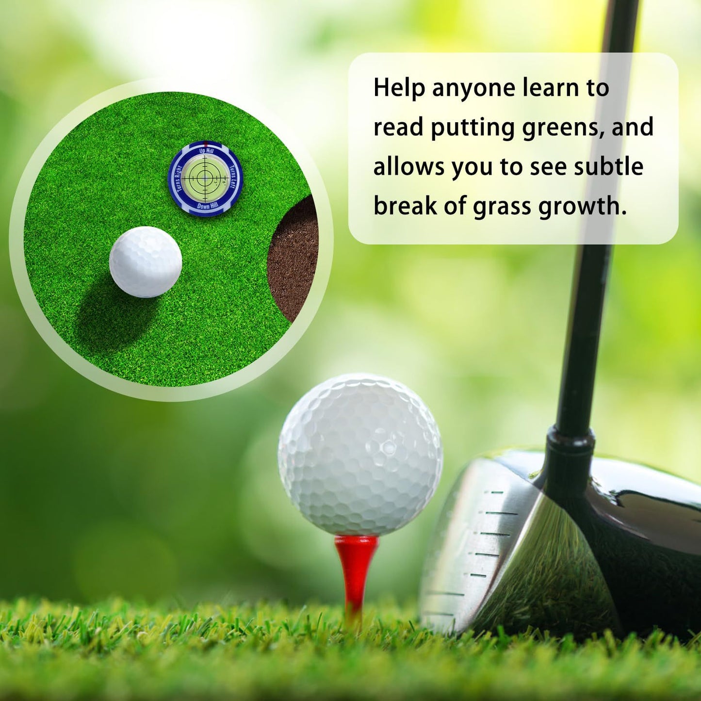 Golf Level Hat Clip Measurement With Position Mark Green Level