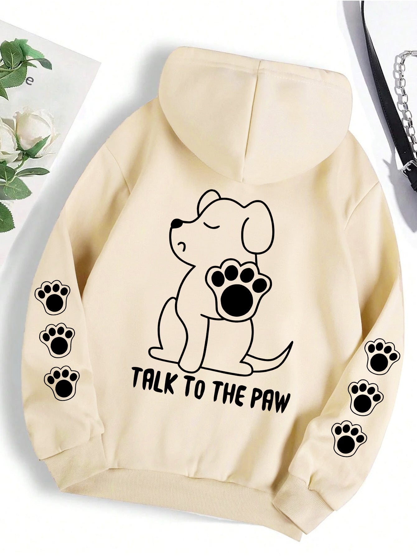 Funny Dog Cartoon Printed Hoodie Women's Warm