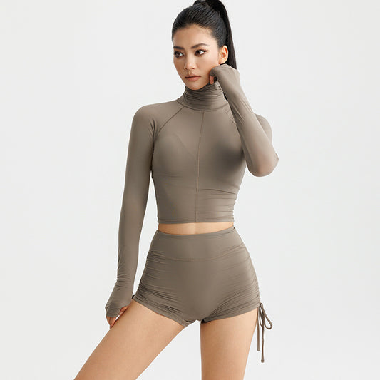 Spandex Lightweight Elastic SKIMS Magic Clothes Sports Turtleneck Long Sleeve